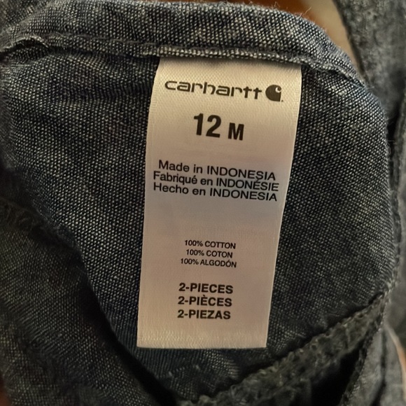 Carhartt denim chambray ruffled overall dress 12 months - Picture 5 of 5